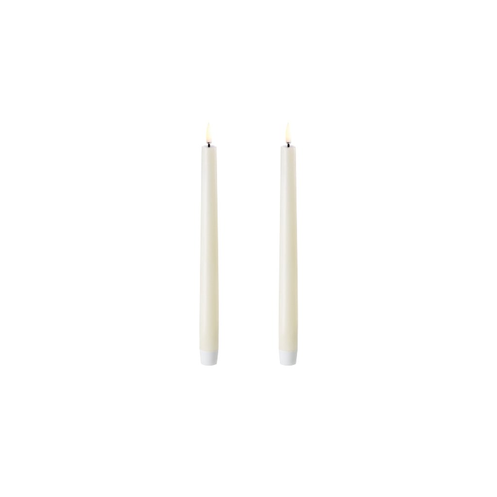 LED Stabkerze (2er Set) Ø2,3cm - ivory