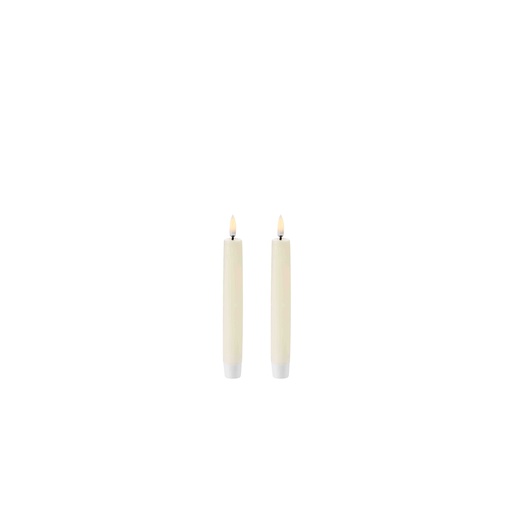 [UL-TA-IV02315-2] LED Stabkerze (2er Set) Ø2,3cm - ivory (15 cm)