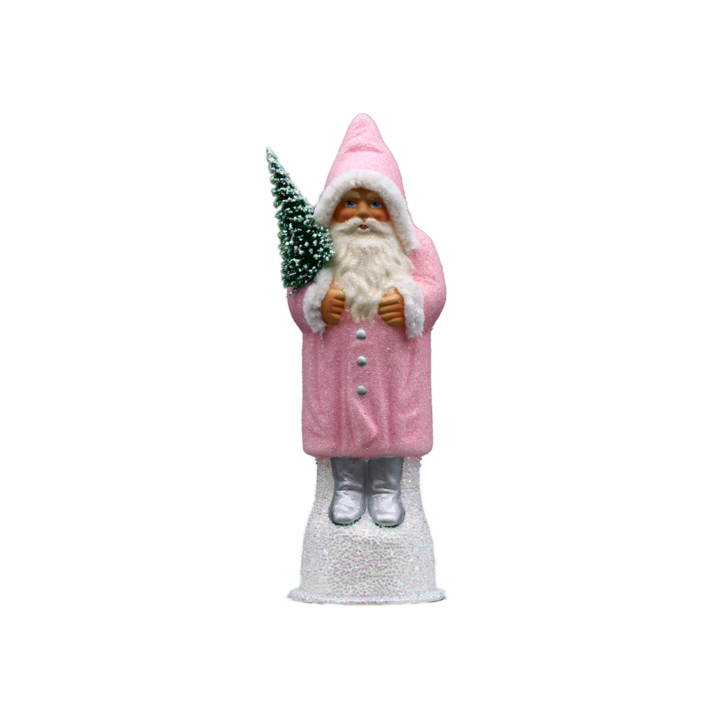 Papiermachéfigur Santa rosa - mit Perlen und silbernen Schuhen