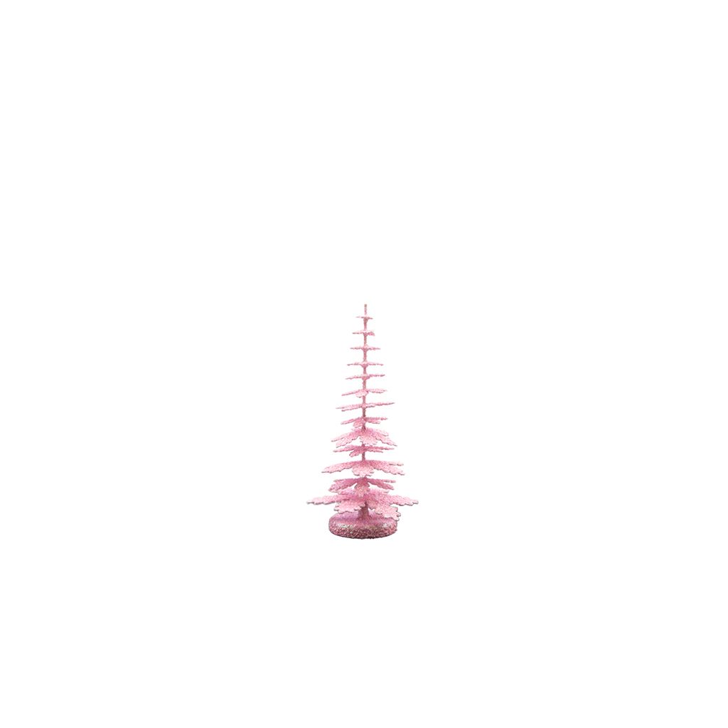 Papiermaché-Baum Glitter - rosé