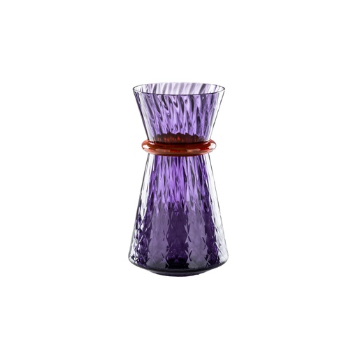 [FO370665000F0A9E] Vase Tiara - Ø 18 cm H 32 cm (indigo/orange)