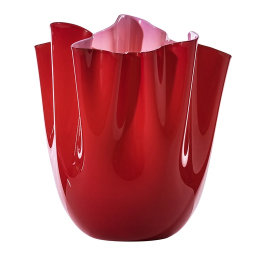 [FO370000000O0AS8] Vase Fazzoletto opalino - Ø 23 cm H 31 cm (red/opaque pink)