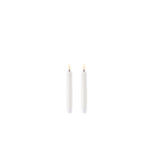 [UL-TA-NW02315-2] LED Stabkerze (2er Set) Ø2,3cm - nordic white (15 cm)