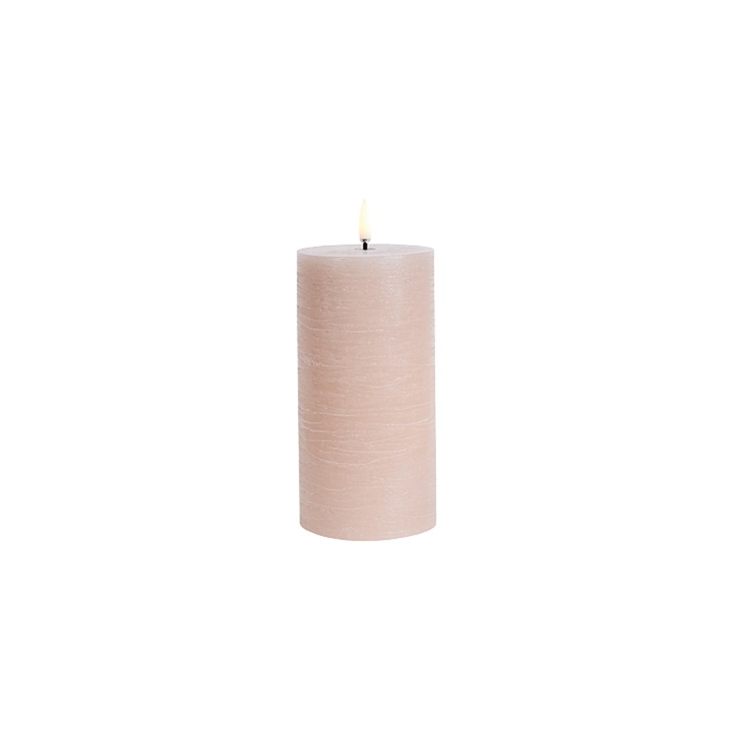 LED Stumpenkerze Beige Rustic - Ø 7,8 cm