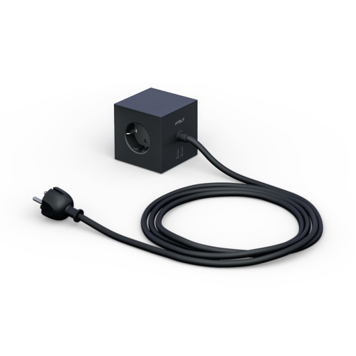 [SQ1-F-USB-B] Avolt Steckdose Square 1 - mit USB (schwarz)