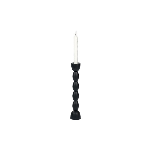 [40136] Kerzenleuchter Brancusi - Aluminiumsandguss (schwarz, H: 46 cm)