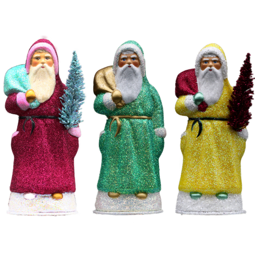 Papiermachéfigur Santa Glitter - mit Sack