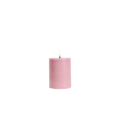 LED Stumpenkerze Dusty rose Rustic - Ø 7,8 cm